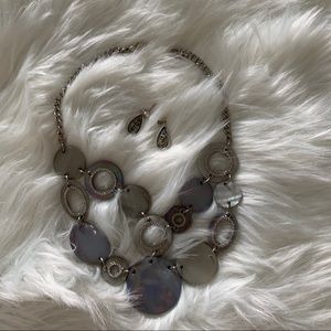 Necklace with set of earrings. EUC